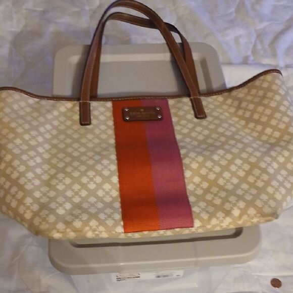 Stylish Cream and Pink Tote Bag - Picture 1 of 8